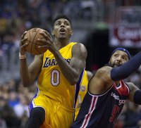 Nick Young driving to the basket