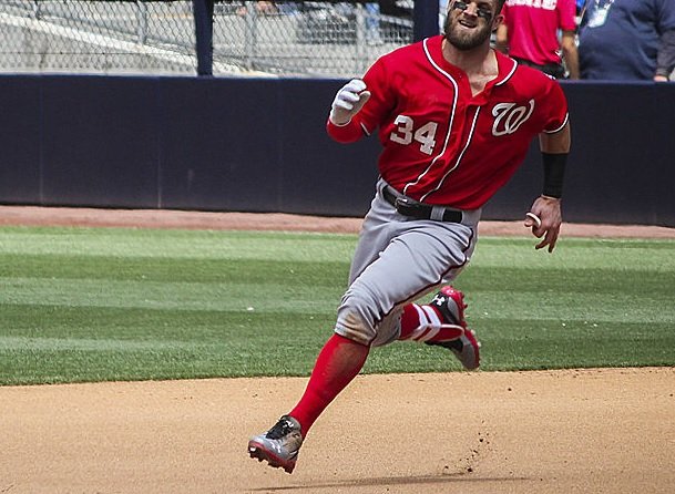 Whose Schedules are Creating Value in MLB? Bryce Harper rounding the bases
