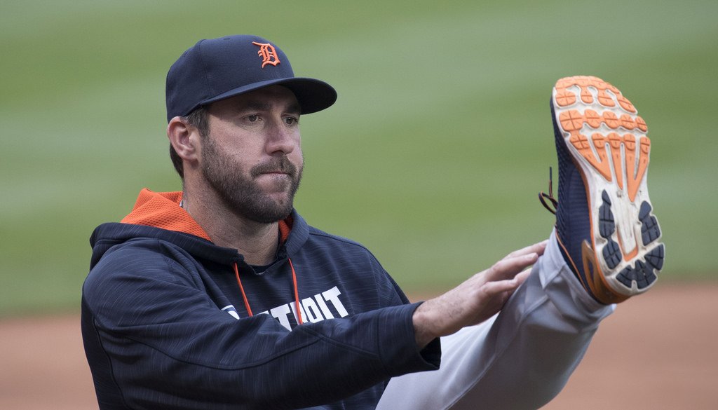 Justin Verlander stretching