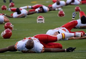 Justin Houston stretching