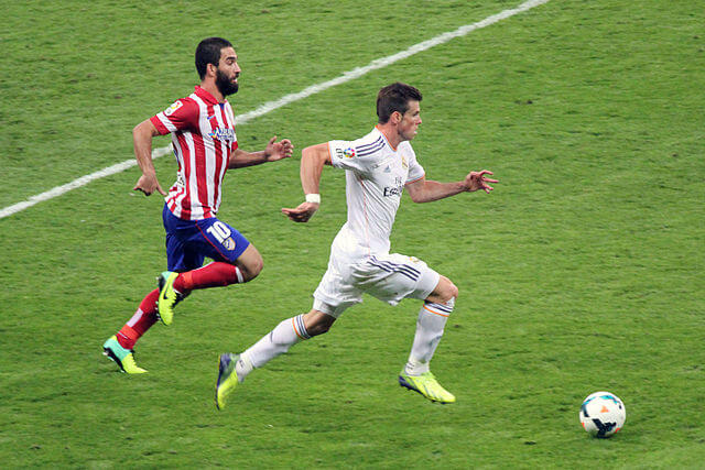 Gareth Bale at a Madrid Derby.