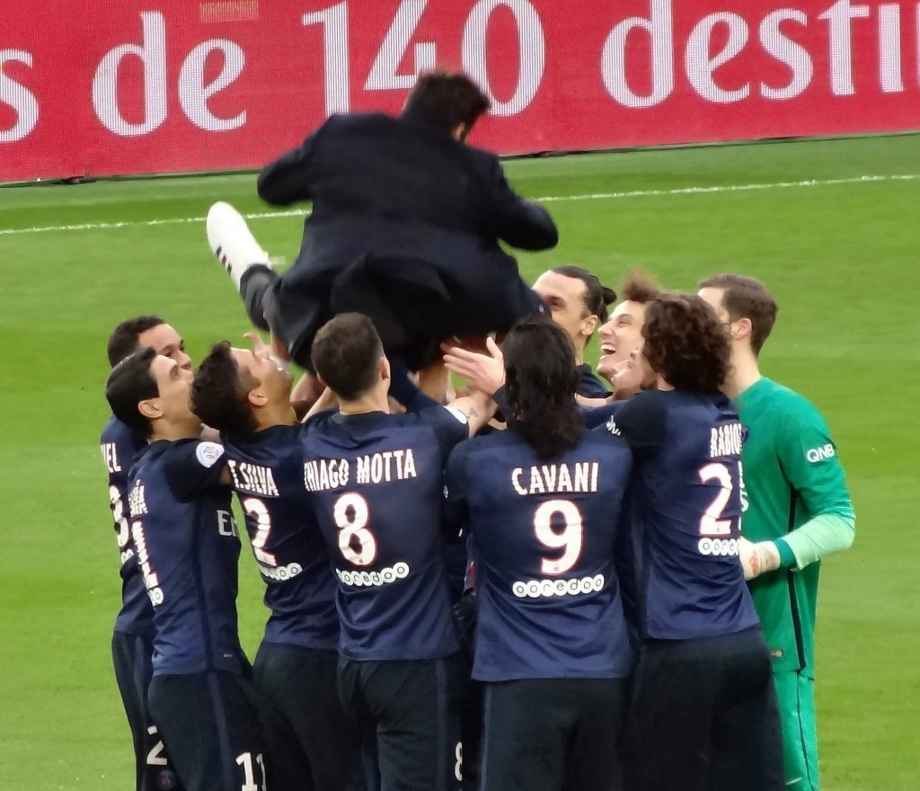 Paris Saint-Germain celebrate a win.