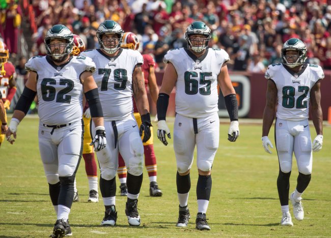 Three Eagles offensive lineman and WR Torrey Smith