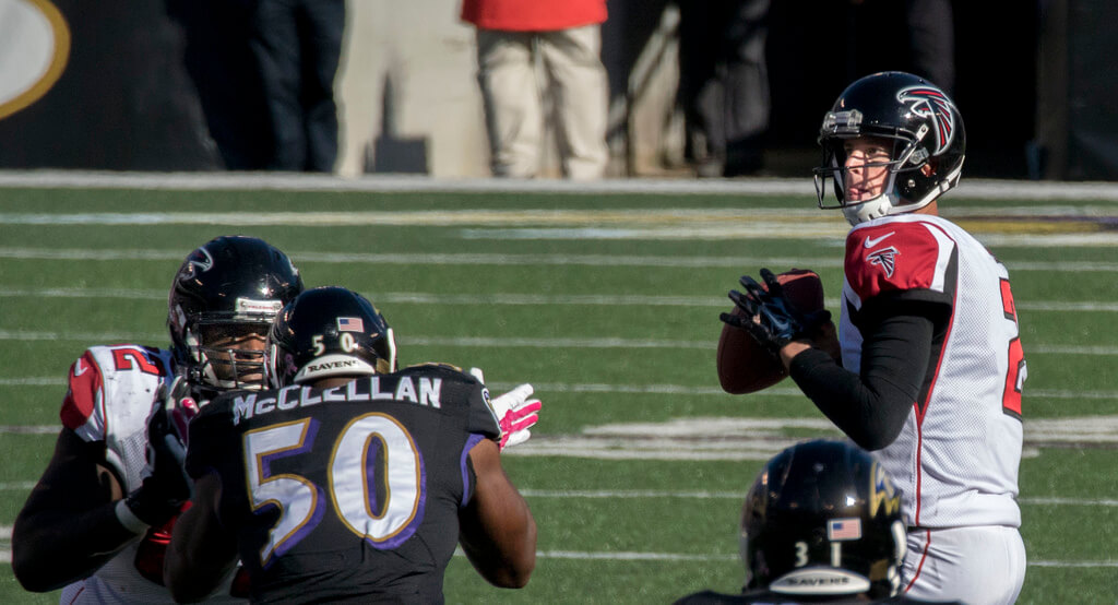 Falcons QB Matt Ryan getting ready to throw