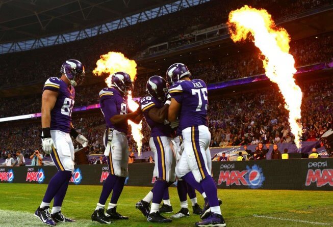 Minnesota Vikings players celebrate