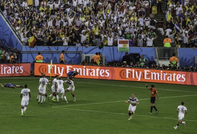 Germany celebrate their 2014 winner.