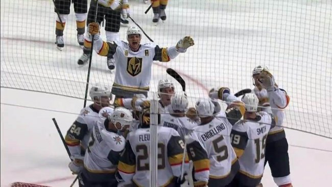 The Vegas Golden Knights winning their first NHL game.