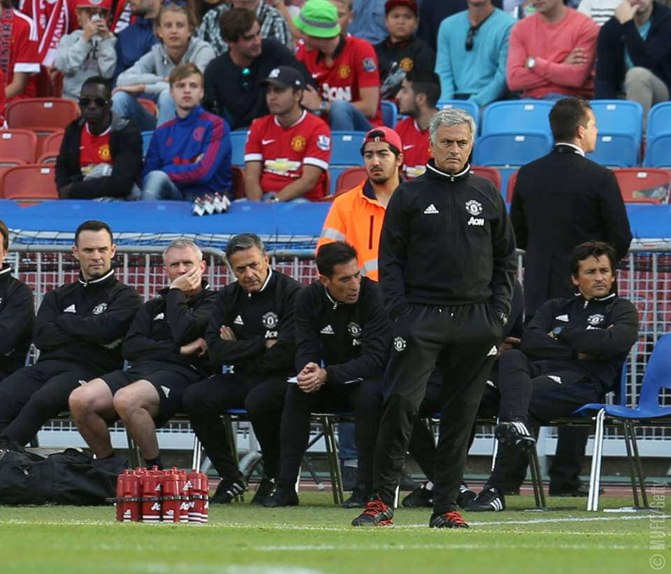 Mourinho looks on at Man United.