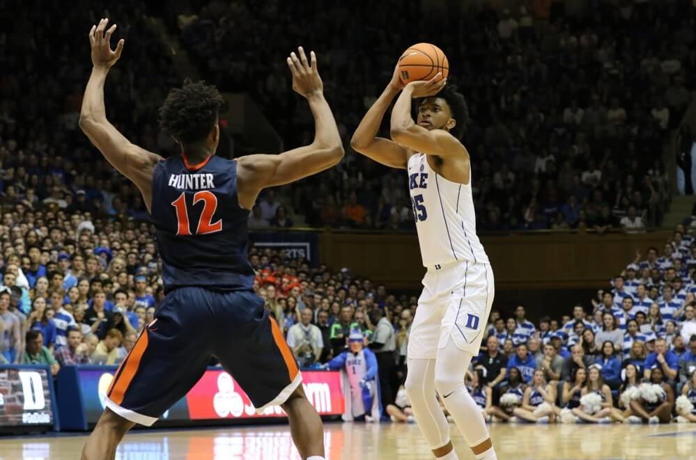 Duke's Marvin Bagley shooting a jumper