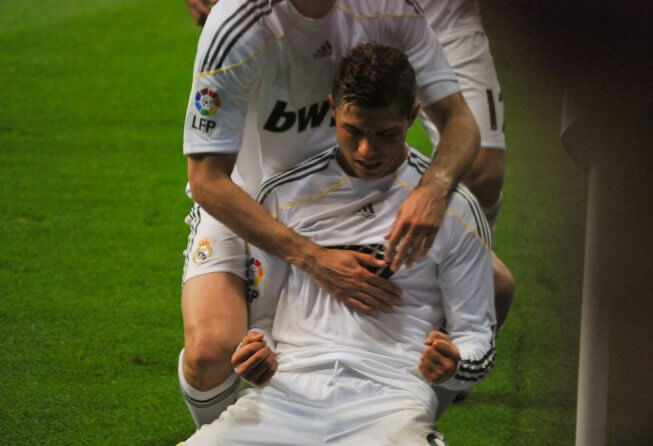 Ronaldo celebrates a goal