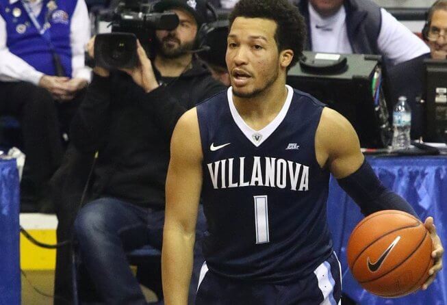 Villanova guard Jalen Brunson dribbling
