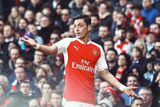 A baffled Mesut Ozill