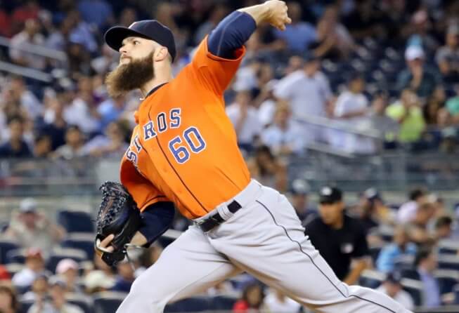 Houston's Dallas Keuchel throwing a pitch