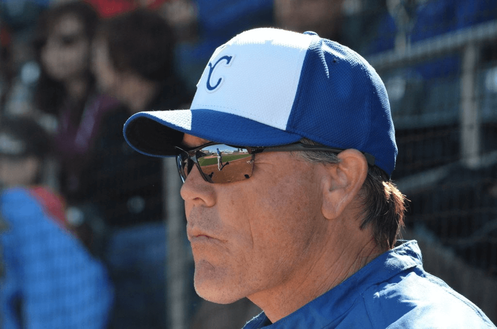 Royals manager Ned Yost in the dugout.