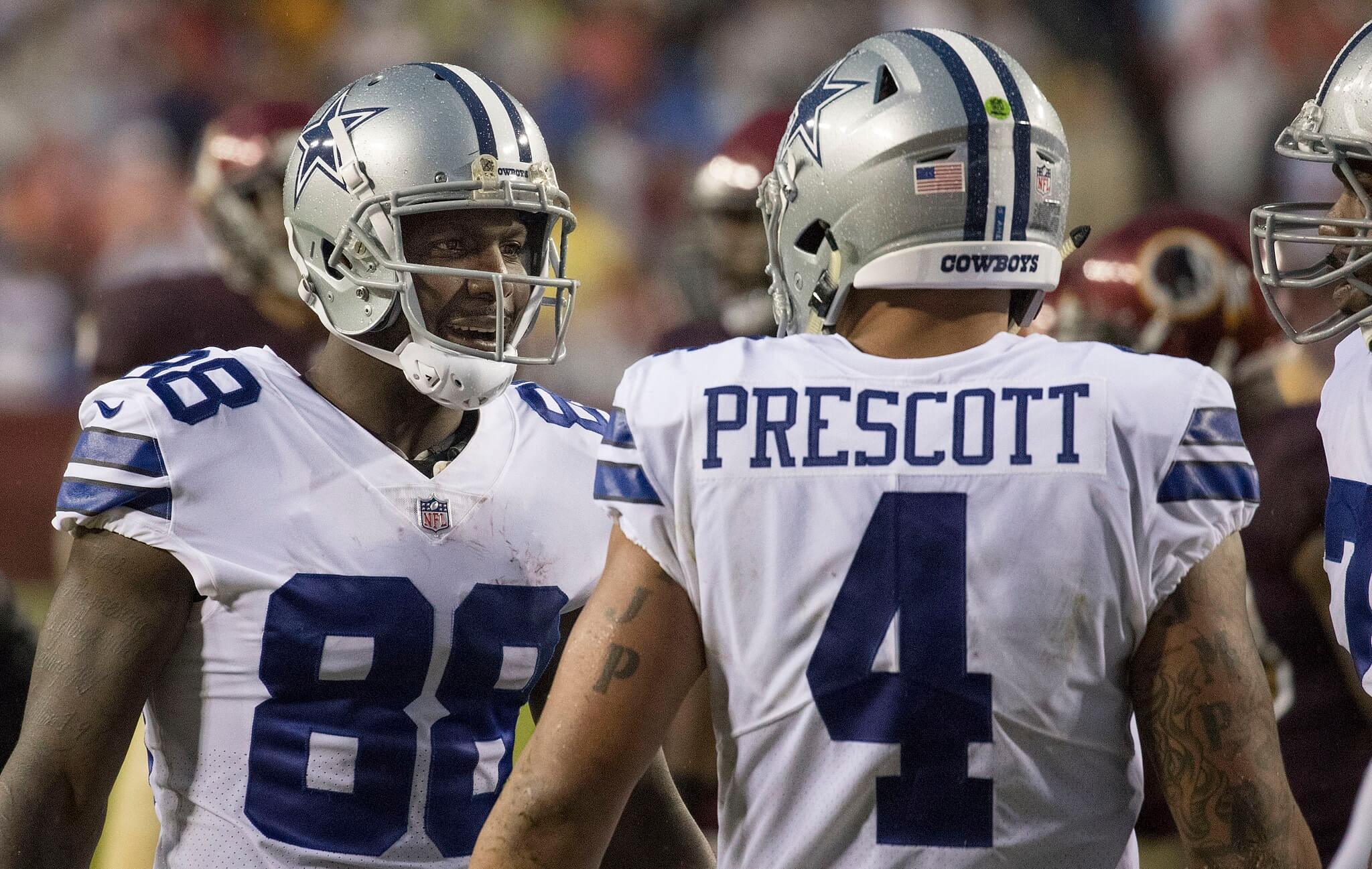 Dez Bryant and Dak Prescott with the Cowboys.