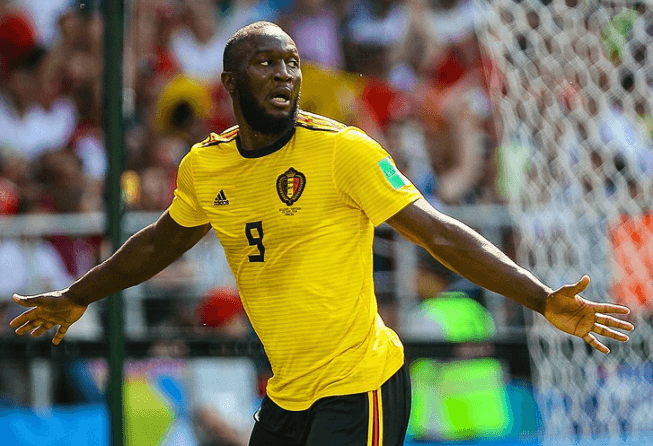 Belgium striker Romelu Lukaku celebrating