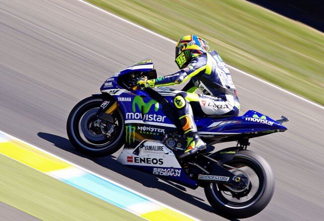 Valentino Rossi taking a turn