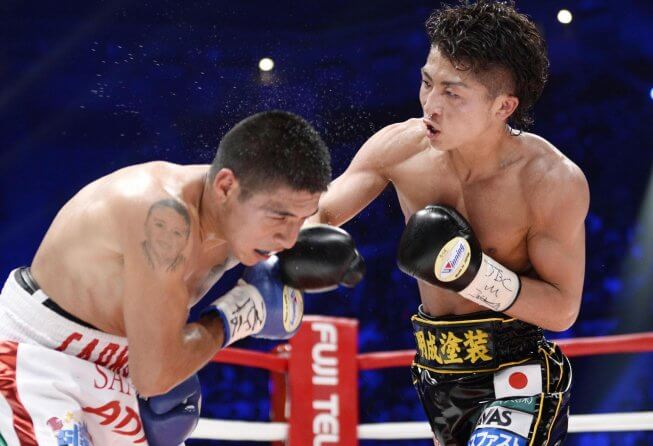 Naoya Inoue lands a heavy right hand on David Carmona