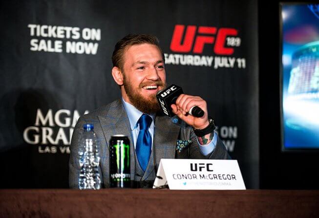 Conor McGregor during a press conference.