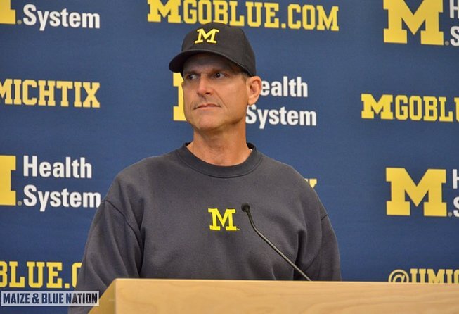 Michigan football coach Jim Harbaugh