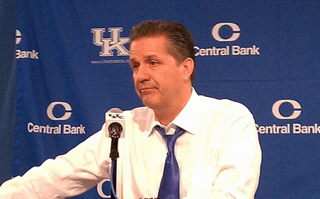 Kentucky coach John Calipari at the podium