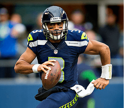 Russell Wilson running with the football