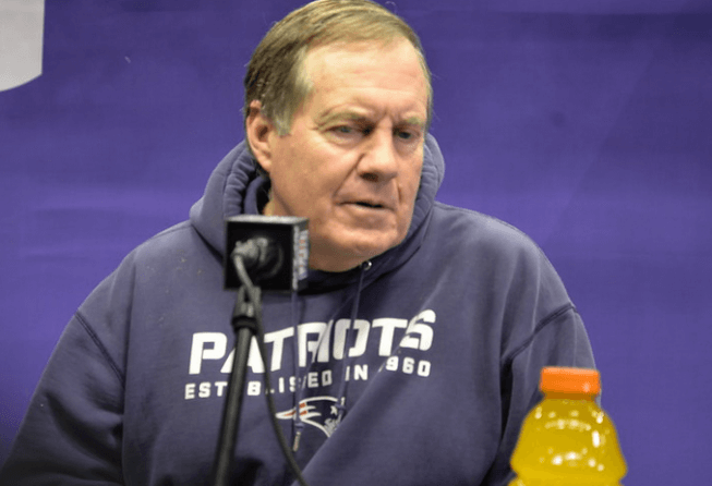 Patriots coach Bill Belichick at a press conference