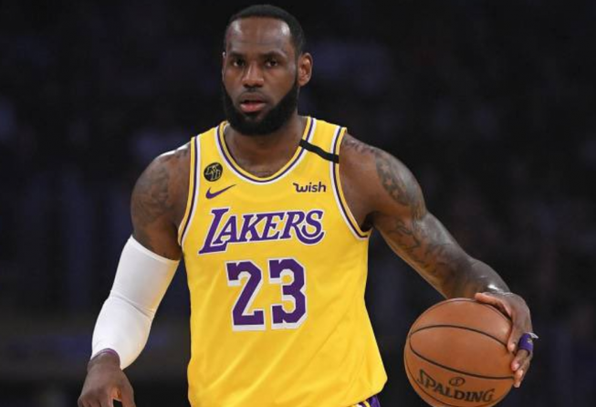 LeBron James dribbling