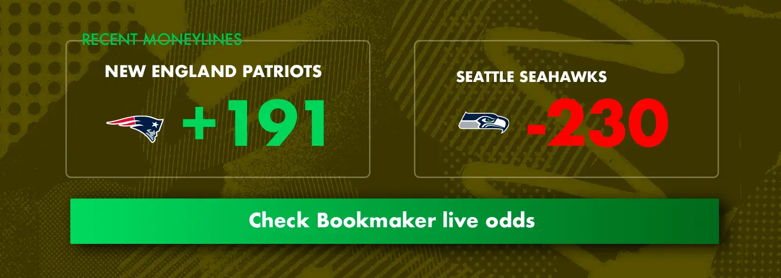 Bookmaker SuperBowl, 2026 live odds interface