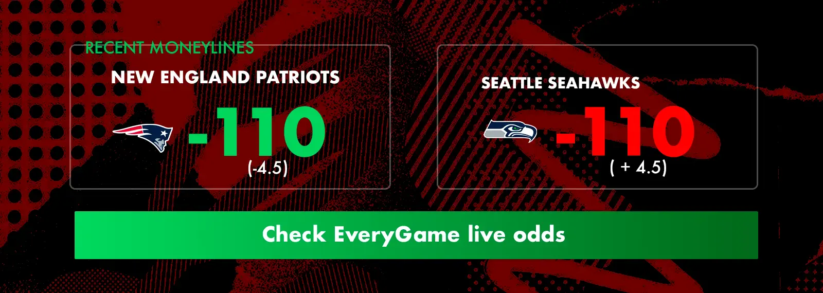 Everygame SuperBowl 2026 live odds interface