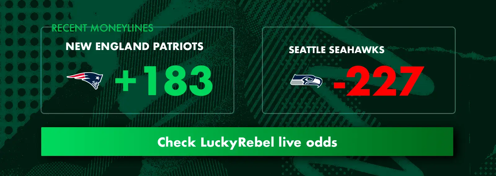 LuckyRebel SuperBowl, 2026 live odds interface