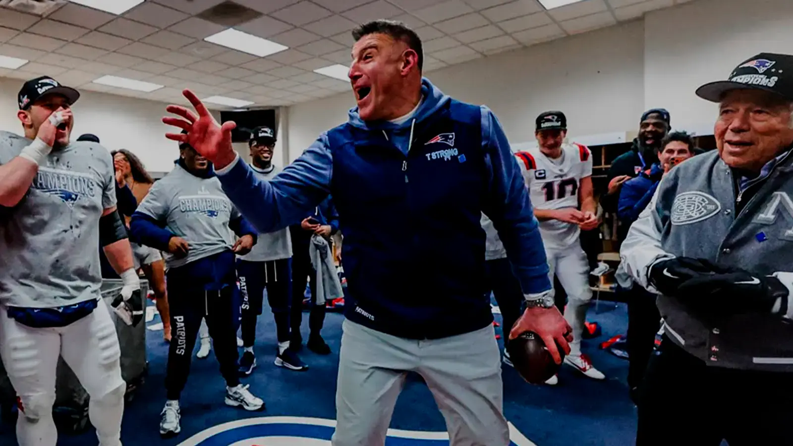 image of Patriots's coach speech before the Superbowl 2026 match