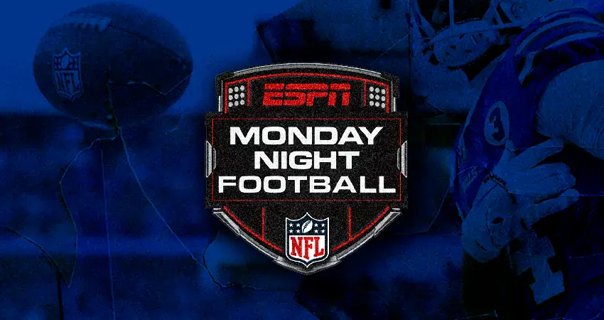 an image collage style with the nfl Monday football night logo