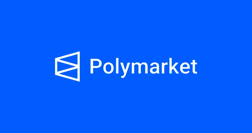 The Pollymarket logo on an intense blue background banner.