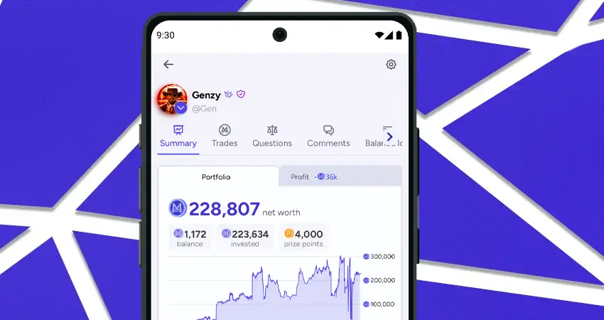 manifold markets mobile mockup interface