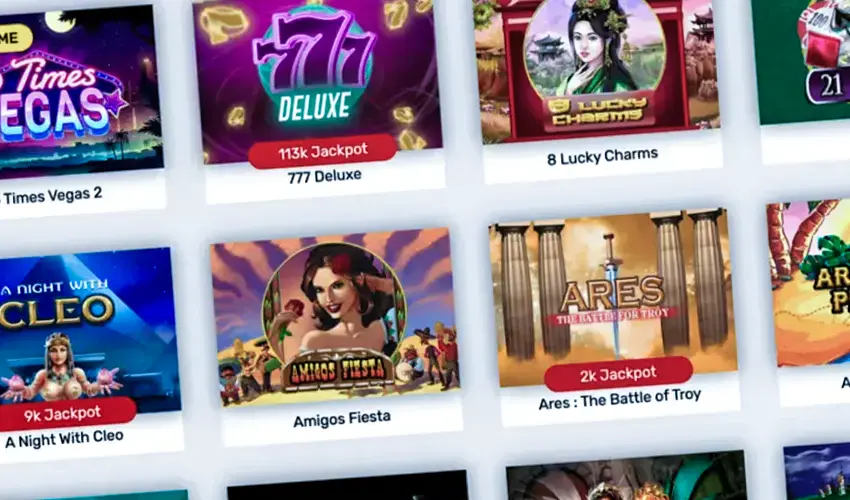 screenshot of bovada slots interface
