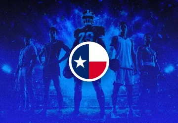 Texas sports betting promos guide with football player