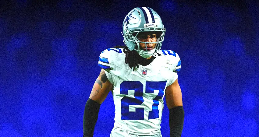 NFL Cowboys player with a blue background