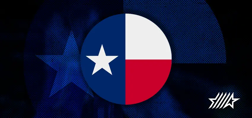 imagen de la bandera de Texas sobre una textura azulada copy