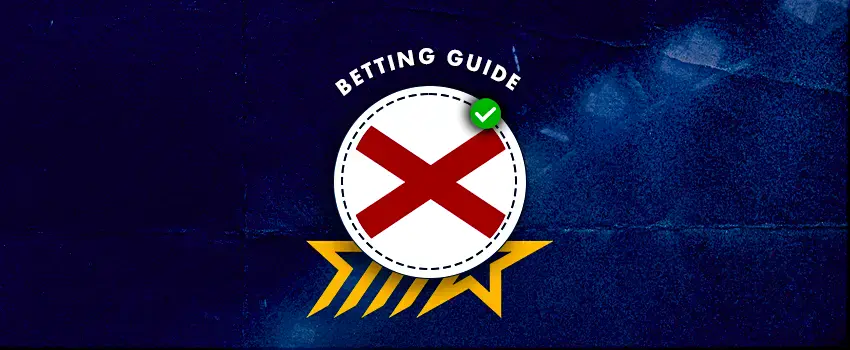 Betting guide banner with alabama flag icon
