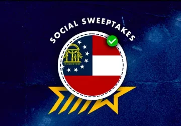 Social sweepstakes betting banner with Georgia state flag badge