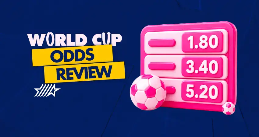 World Cup Odds Review banner with related pink icons