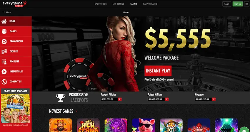 EveryGame Desktop Casino Interface