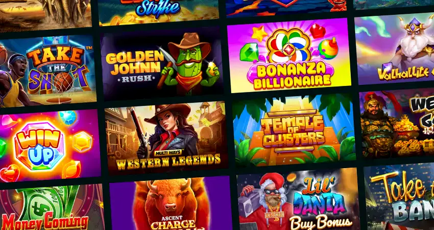 XBet online casino lobby displaying slot games with colorful icons, jackpots, and themed designs