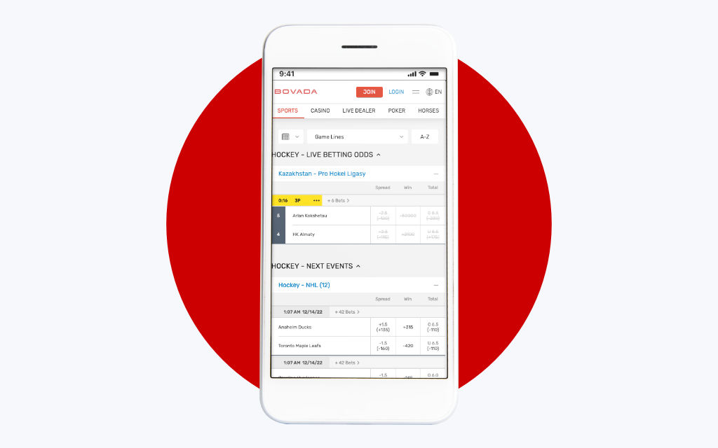 Bovada Hockey Betting App